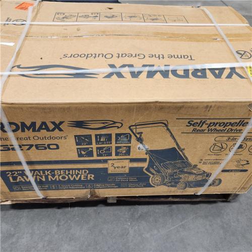 Dallas Location - NEW-  YARDMAX YG2760 22-in Gas Self-propelled lawn mower