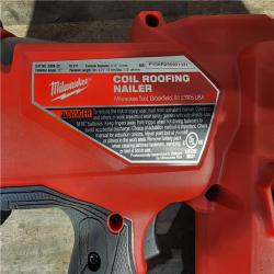 HOUSTON LOCATION - AS-IS Milwaukee M18 FUEL 18-Volt Lithium-Ion Brushless Cordless Coil Roofing Nailer (Tool Only)