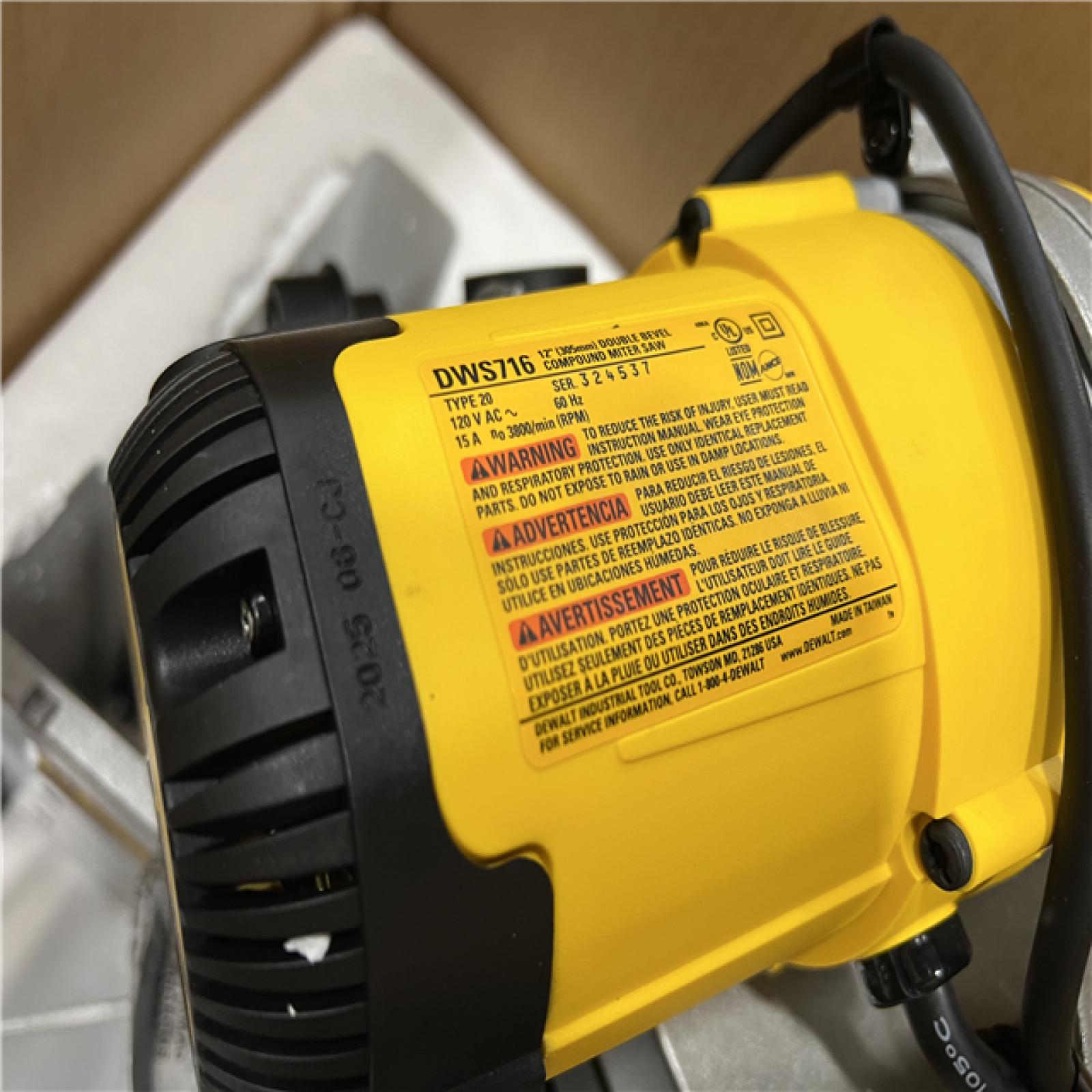 As-Is- DeWalt 15 Amp Corded 12 in. Compound Double Bevel Miter Saw