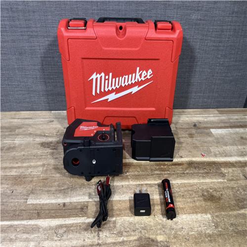 Houston Location AS-IS Milwaukee Green 100 ft. Cross Line and Plumb Points Rechargeable Laser Level with REDLITHIUM Lithium-Ion