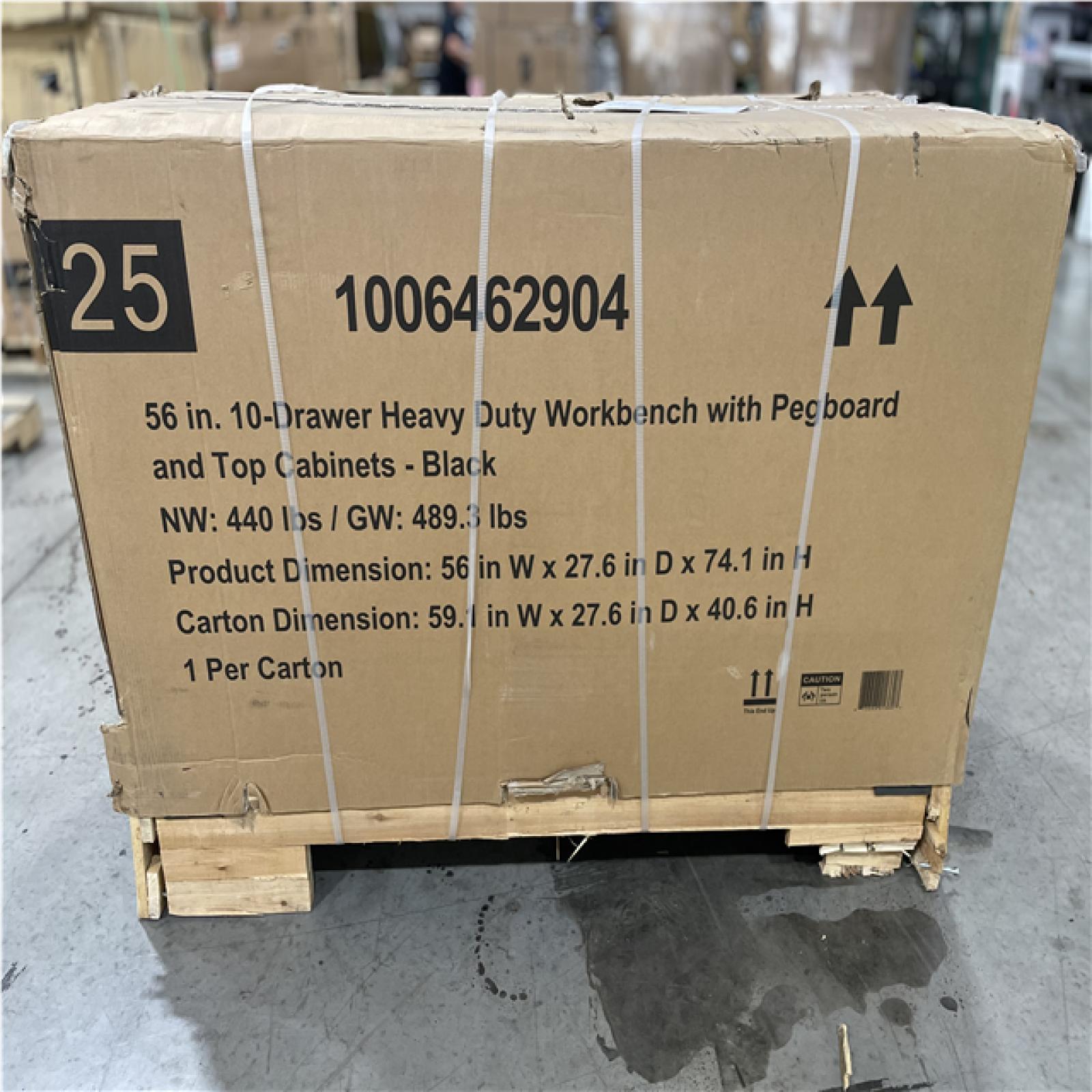 DALLAS LOCATION - AS-IS HUSKY 56IN 10 DRAWER HEAVY DUTY WORKBENCH BLACK