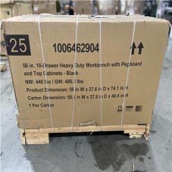 DALLAS LOCATION - AS-IS HUSKY 56IN 10 DRAWER HEAVY DUTY WORKBENCH BLACK