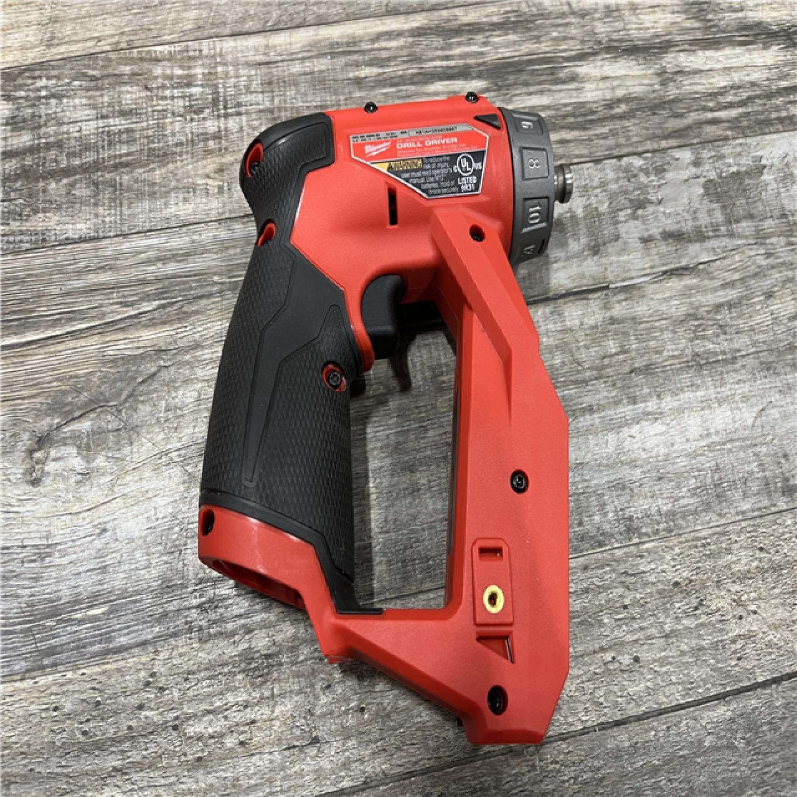 AS-IS Milwaukee FUEL 12V Lithium-Ion Brushless Cordless 4-in-1 Installation 3/8 in. Drill Driver with 4 Tool Head (Tool-Only)