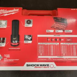 Phoenix NEW Milwaukee SHOCKWAVE 3/8 in. Drive SAE and Metric 6 Point Impact Socket Set (43-Piece) (SEALED)