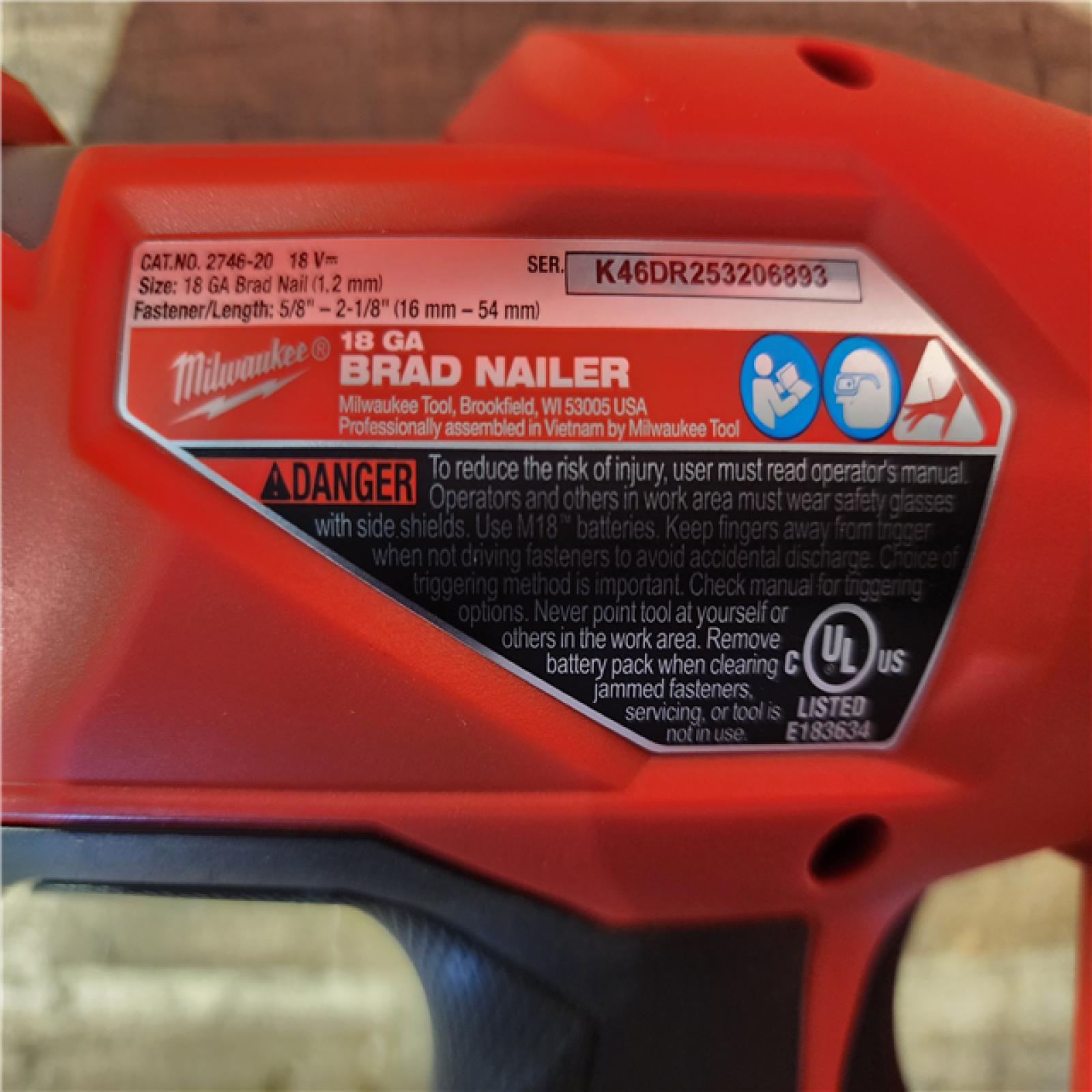 HOUSTON LOCATION - AS-IS Milwaukee FUEL 18-Volt Lithium-Ion Brushless Cordless Gen II 18-Gauge Brad Nailer (Tool-Only)