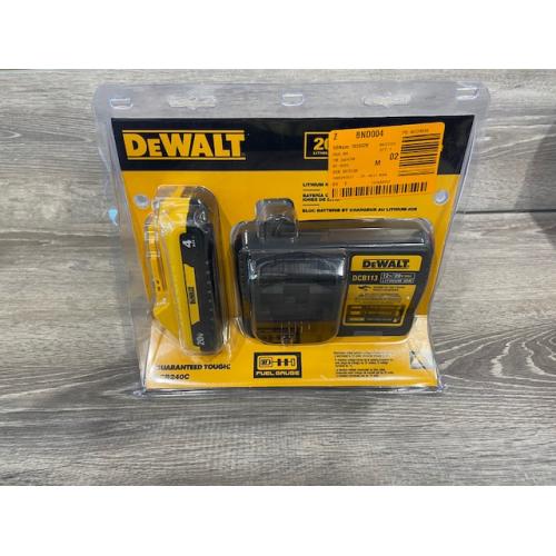NEW - DEWALT 20-Volt MAX Lithium-Ion 4.0Ah Battery with 12-Volt to 20-Volt MAX Charger