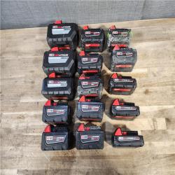 HOUSTON LOCATION - AS-IS MILWAUKEE BATTERY PACK QTY - 15