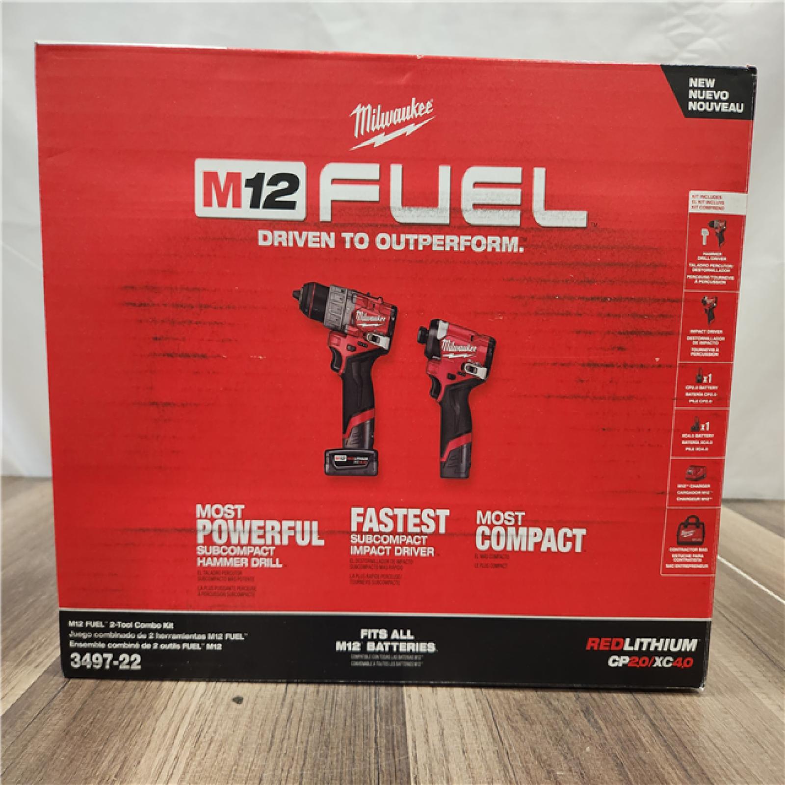 NEW- Milwaukee 12V Brushless Hammer Drill and Impact Driver Combo Kit