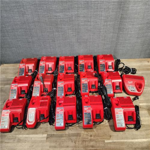 HOUSTON LOCATION - AS-IS MILWAUKEE BATTERY CHARGER PACK QTY - 16