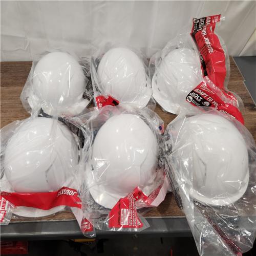 NEW! Milwaukee 48-73-1200 Vented Hard Hat with 4pt Ratcheting  Class C  White - Front Brim (6 units)