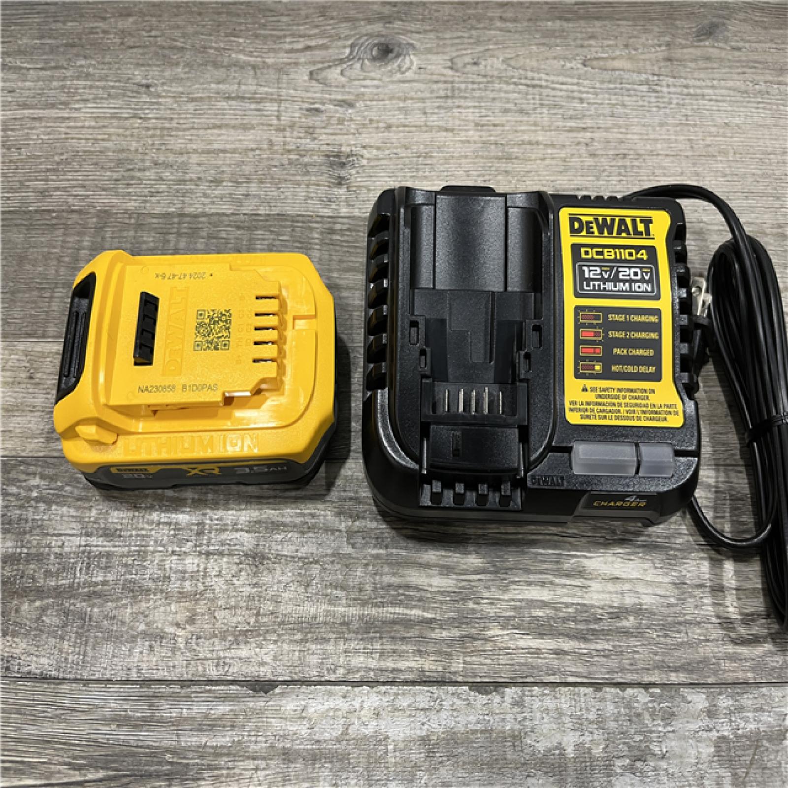 AS-IS DEWALT 20V MAX XR POWERSTACK Lithium-Ion Battery Starter Kit with 3.5Ah Battery and Charger