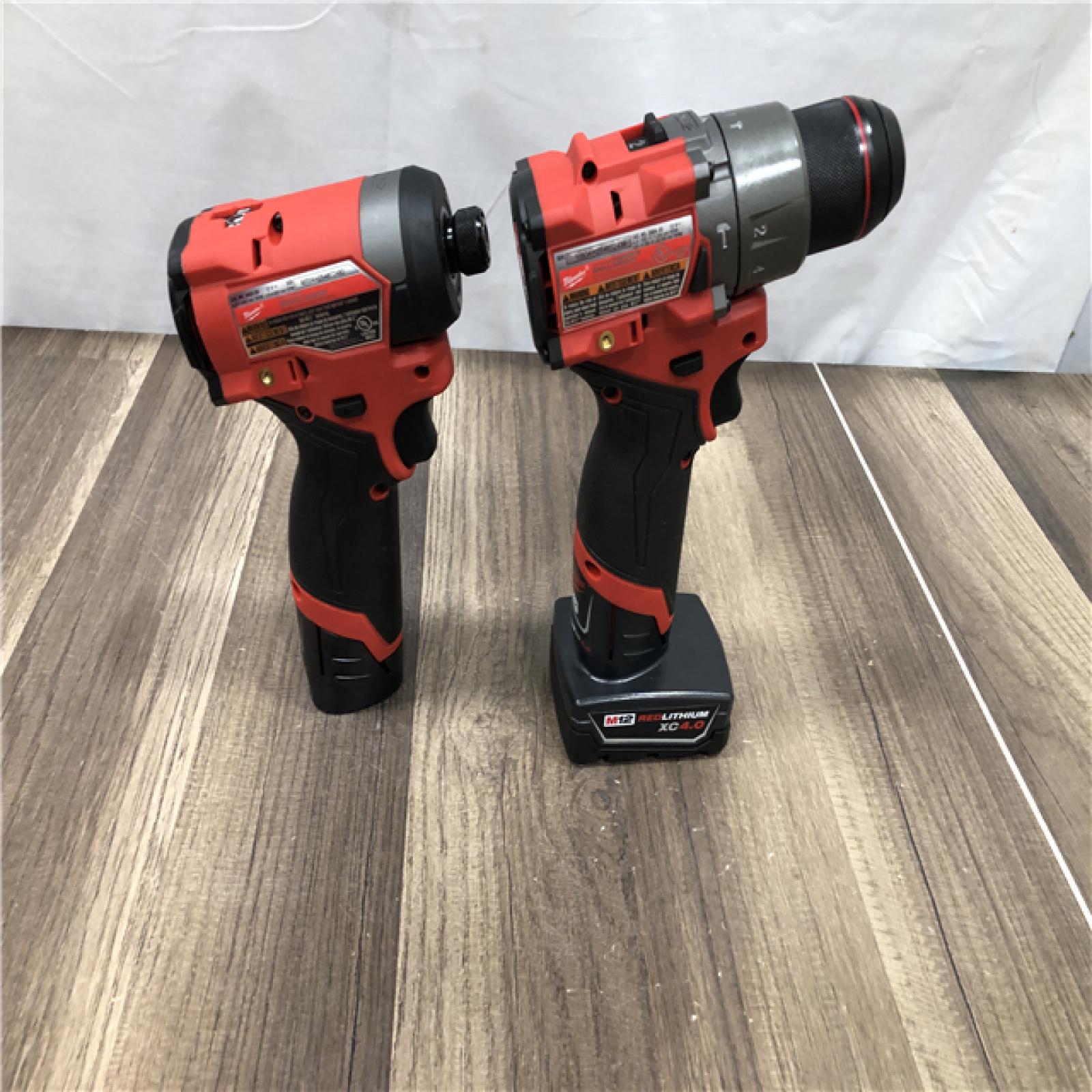 AS-IS Milwaukee FUEL 12-Volt Lithium-Ion Brushless Cordless Hammer Drill and Impact Driver Combo Kit