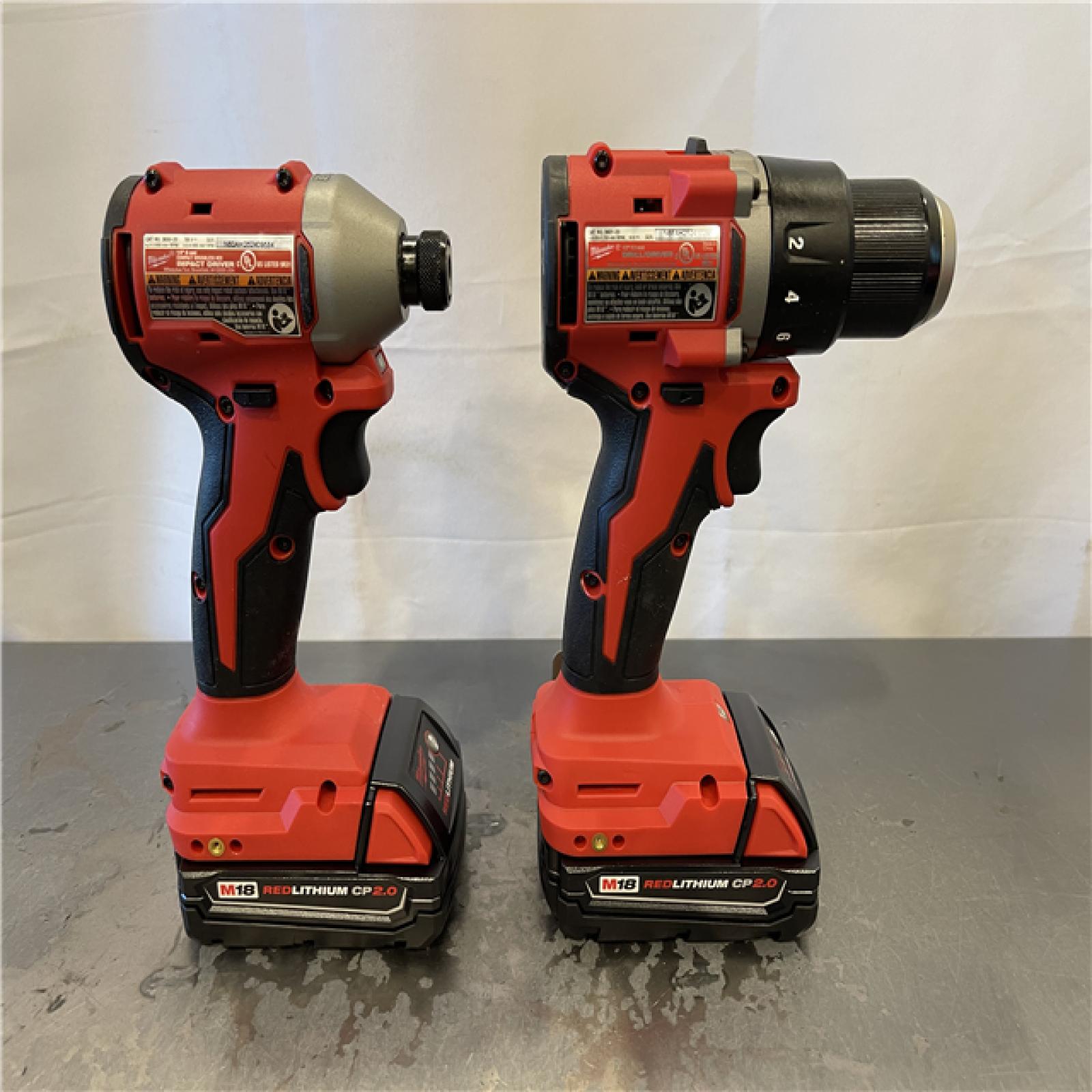 AS-IS - Milwaukee M18 18V Lithium-Ion Brushless Cordless Compact Drill/Impact Combo Kit