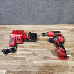 HOUSTON LOCATION - AS-IS Milwaukee 2 Tool Combo Kit W/ (2) Battery & Charger
