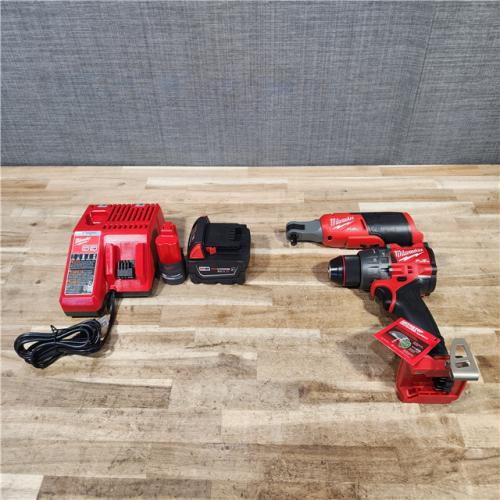 HOUSTON LOCATION - AS-IS Milwaukee 2 Tool Combo Kit W/ (2) Battery & Charger