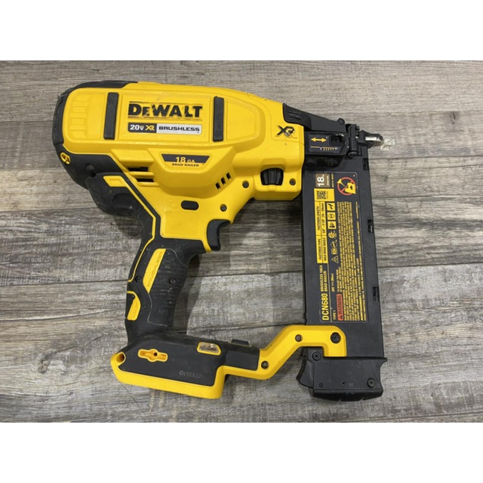 AS-IS DEWALT 20V MAX XR Lithium-Ion Electric Cordless 18-Gauge Brad Nailer (Tool Only)