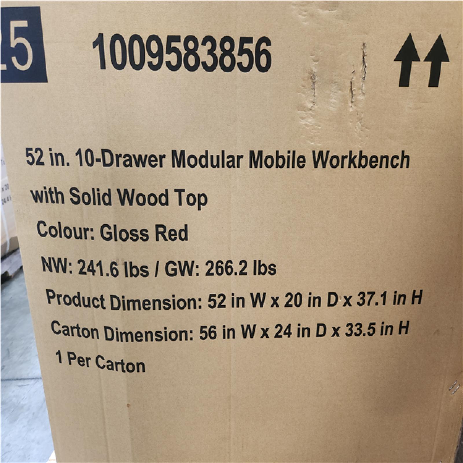 Phoenix NEW Husky Modular Tool Storage 52 in. W x 20 in. D Standard Duty Red Mobile Workbench Cabinet