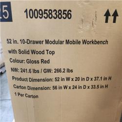 Phoenix NEW Husky Modular Tool Storage 52 in. W x 20 in. D Standard Duty Red Mobile Workbench Cabinet