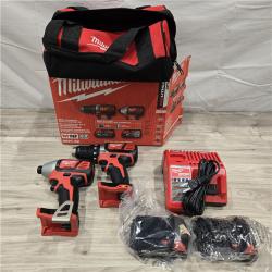 LIKE NEW- Milwaukee 18V Cordless Brushed 2 Tool Drill/Driver and Impact Driver Kit