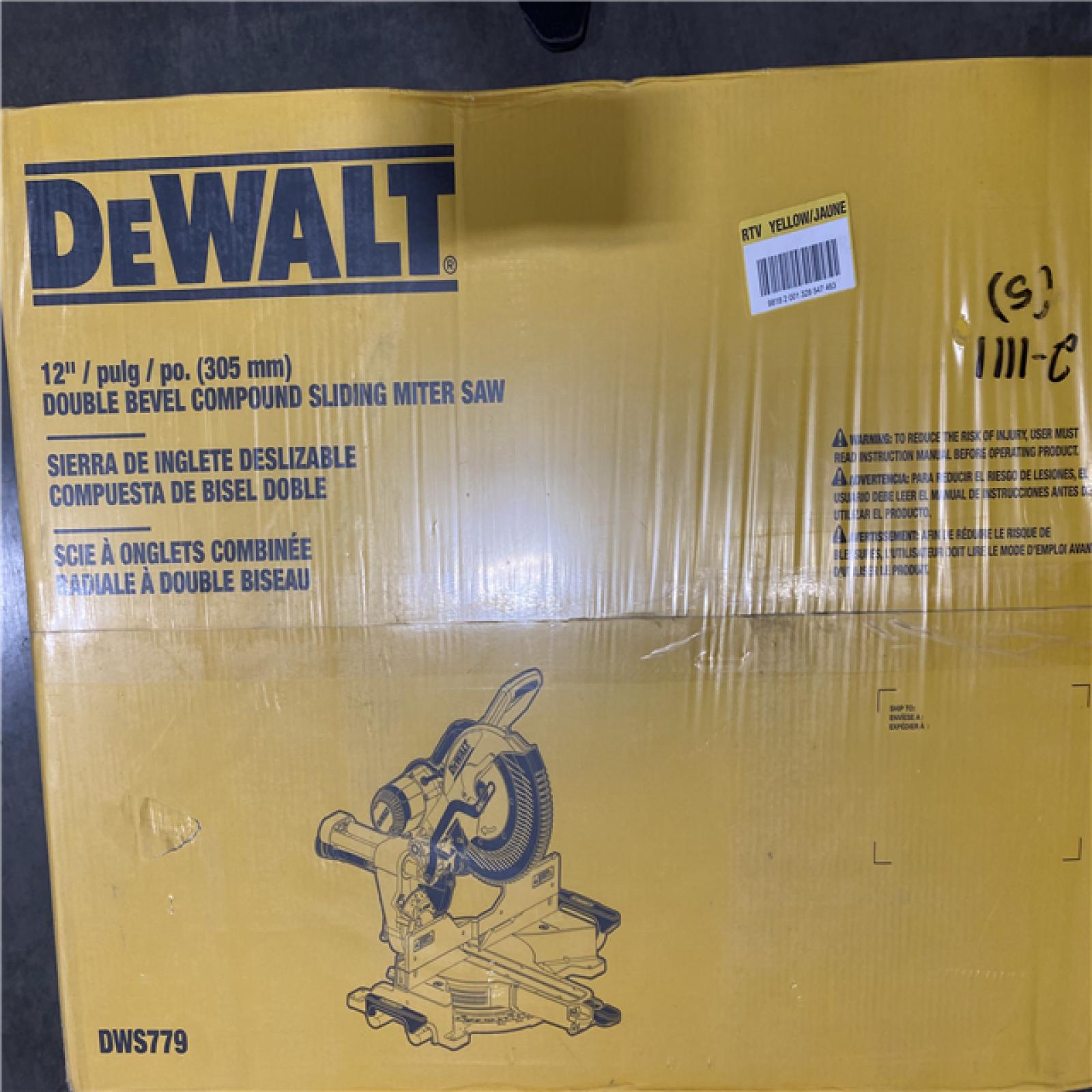 NEW- DeWalt 15 Amps 12 in. Corded Dual-Bevel Sliding Compound Miter Saw
