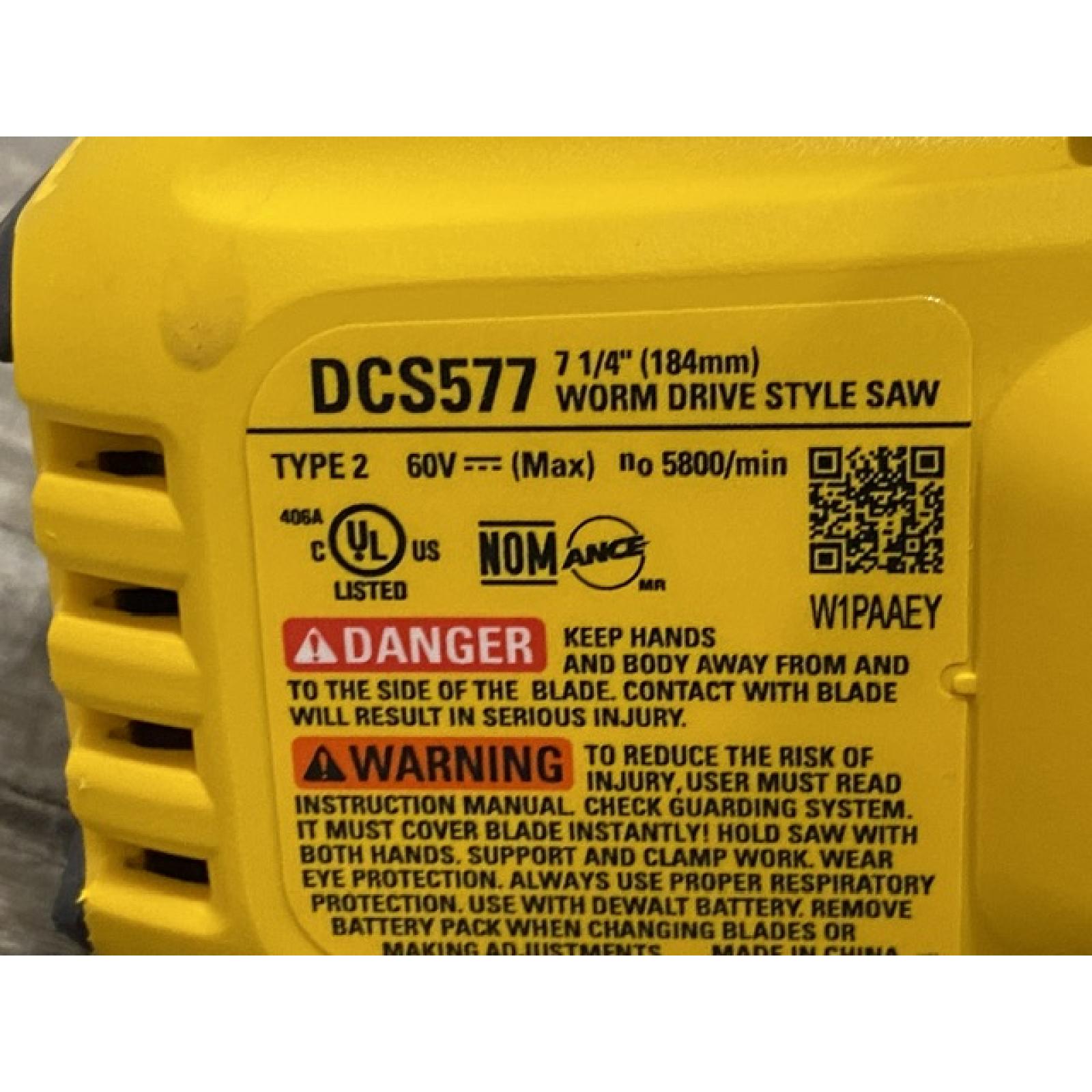 AS-IS DEWALT FLEXVOLT 60V MAX Cordless Brushless 7-1/4 in. Wormdrive Style Circular Saw (Tool Only)