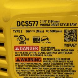 AS-IS DEWALT FLEXVOLT 60V MAX Cordless Brushless 7-1/4 in. Wormdrive Style Circular Saw (Tool Only)