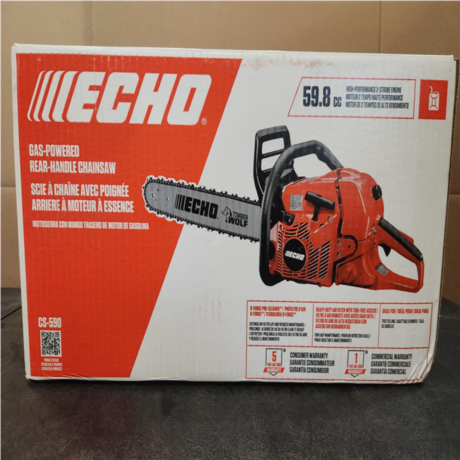 Phoenix NEW ECHO 20 in. 59.8 cc Gas 2-Stroke Rear Handle Timber Wolf Chainsaw