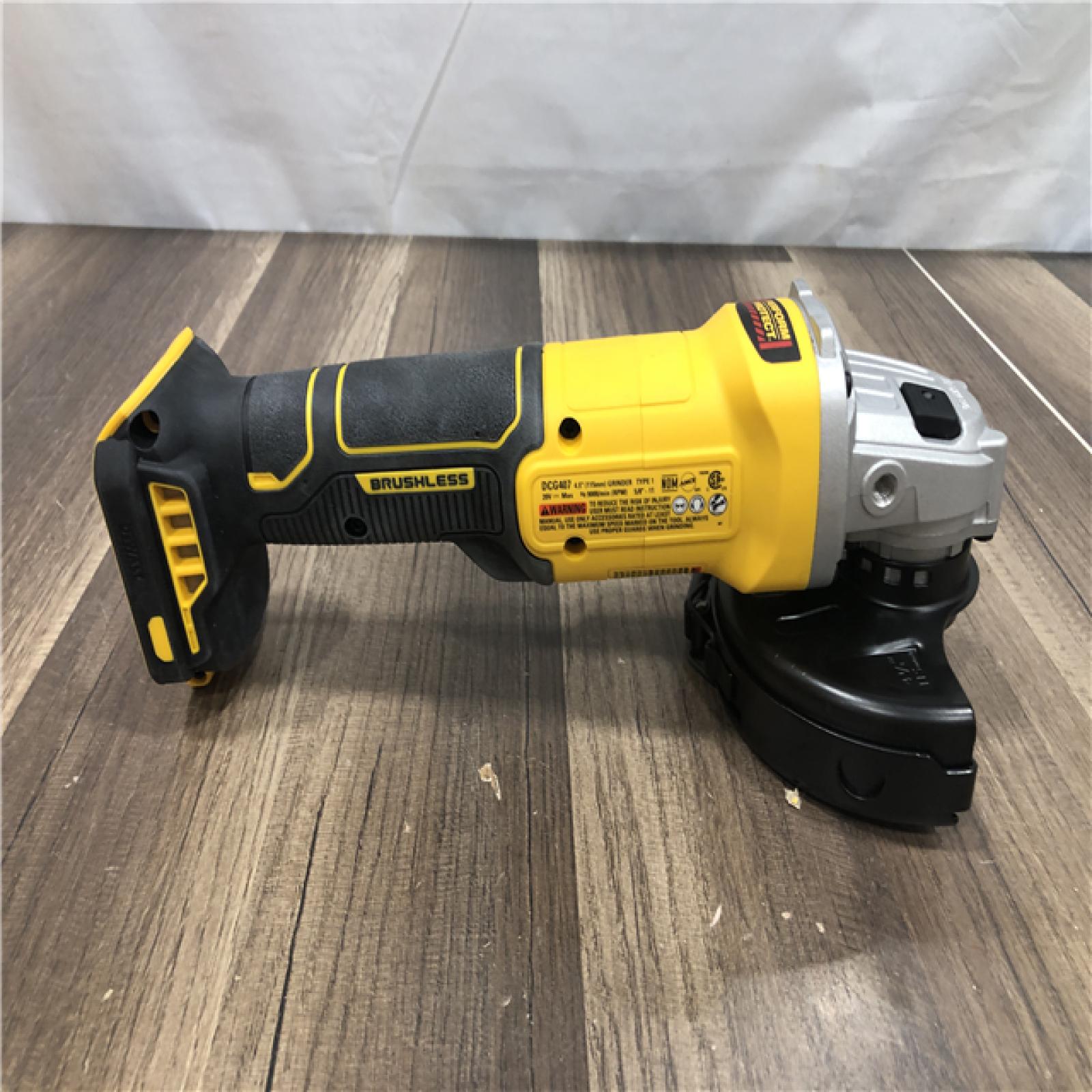 AS-IS DEWALT 20-Volt MAX Cordless Brushless 4-1/2 in. Angle Grinder with Slide Switch (Tool Only)