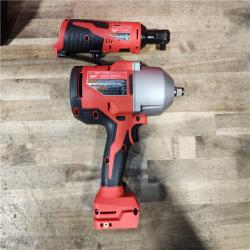 HOUSTON LOCATION - AS-IS Milwaukee 12/18V Lithium-Ion Cordless 3/8 in. Ratchet and 1/2 in. High Torque Impact Wrench with Friction Ring Combo Kit