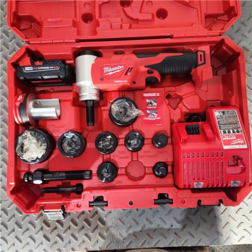 Houston location- AS-IS Milwaukee-2677-21 M18 Force Logic 6T Knockout Tool Kit Appears in new condition