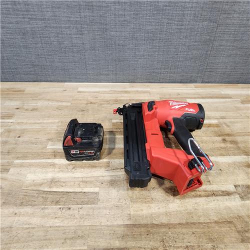 HOUSTON LOCATION - AS - IS Milwaukee FUEL 18-Volt Lithium-Ion Brushless Cordless Gen II 18-Gauge Brad Nailer W/ BATTERY