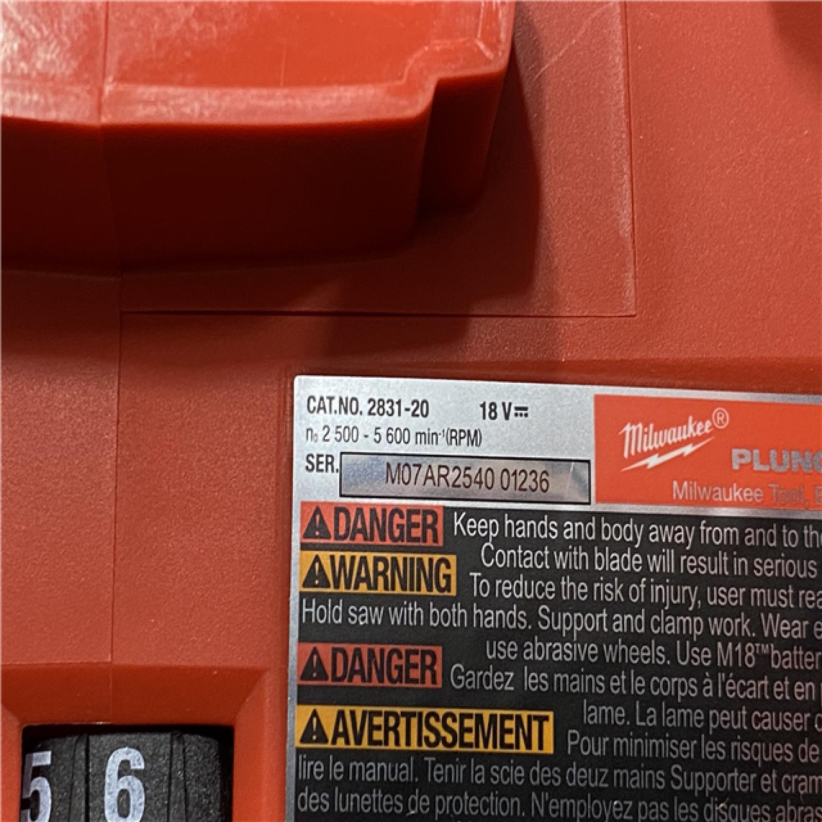 LIKE NEW - Milwaukee  FUEL 18V Lithium-Ion Cordless Brushless 6-1/2 in. Plunge Cut Track Saw (Tool-Only)