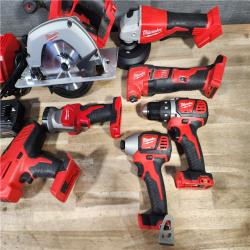 HOUSTON LOCATION - AS-IS Milwaukee M18 18-Volt Lithium-Ion Cordless Combo Kit 7-Tool with 2-Batteries, Charger and Tool Bag