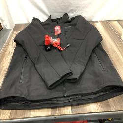 AS-IS Milwaukee Men's 2X-Large 12-Volt Lithium-Ion Cordless Tough Shell Black Heated Jacket with