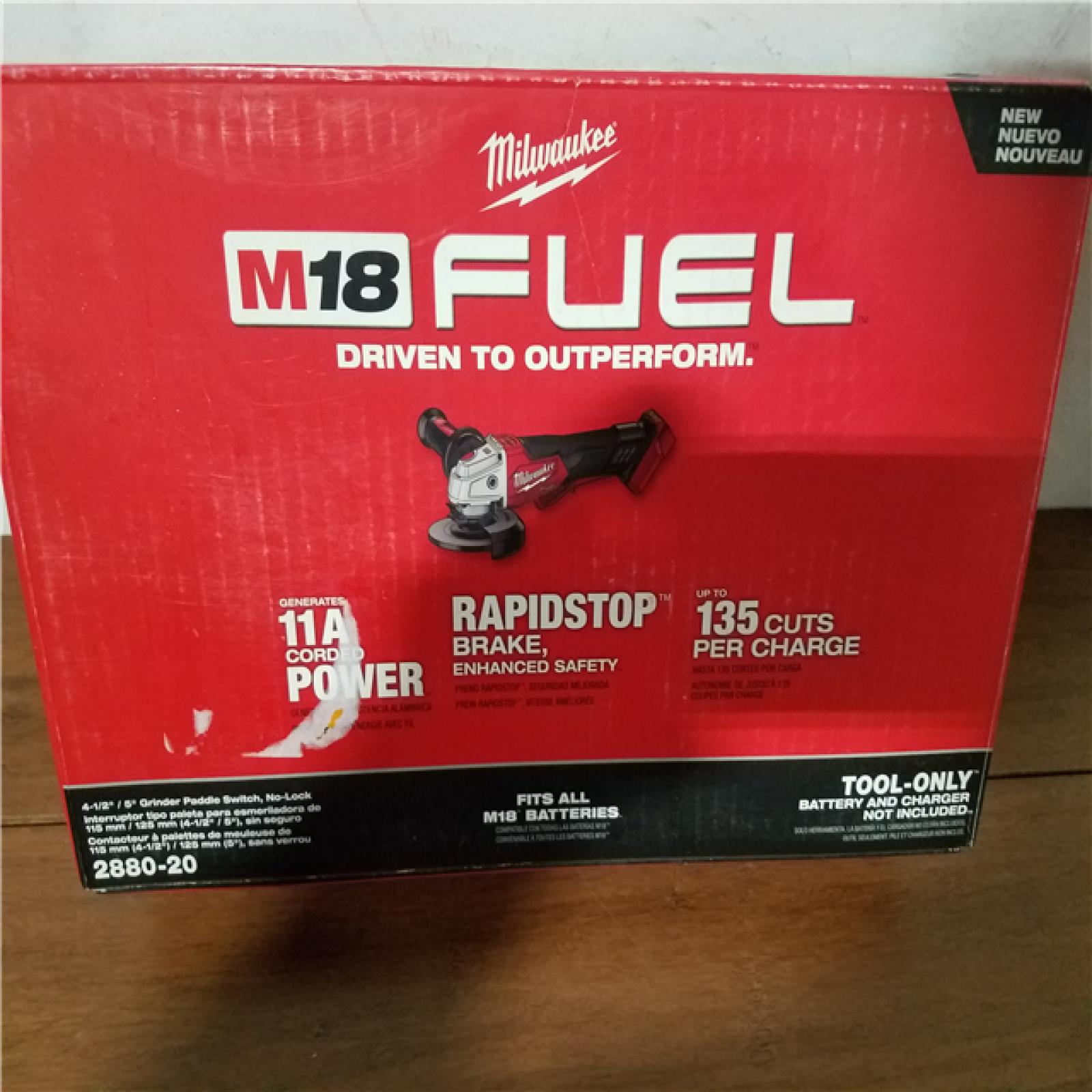 California NEW Milwaukee 4-1/2/5 Braking Grinder Paddle Switch  No-Lock (Tool Only)