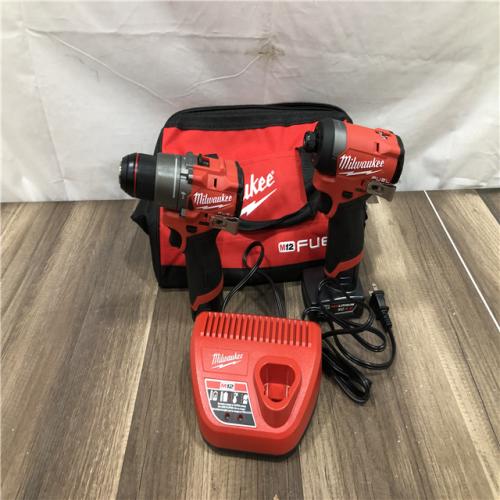 AS-IS Milwaukee FUEL 12-Volt Lithium-Ion Brushless Cordless Hammer Drill and Impact Driver Combo Kit