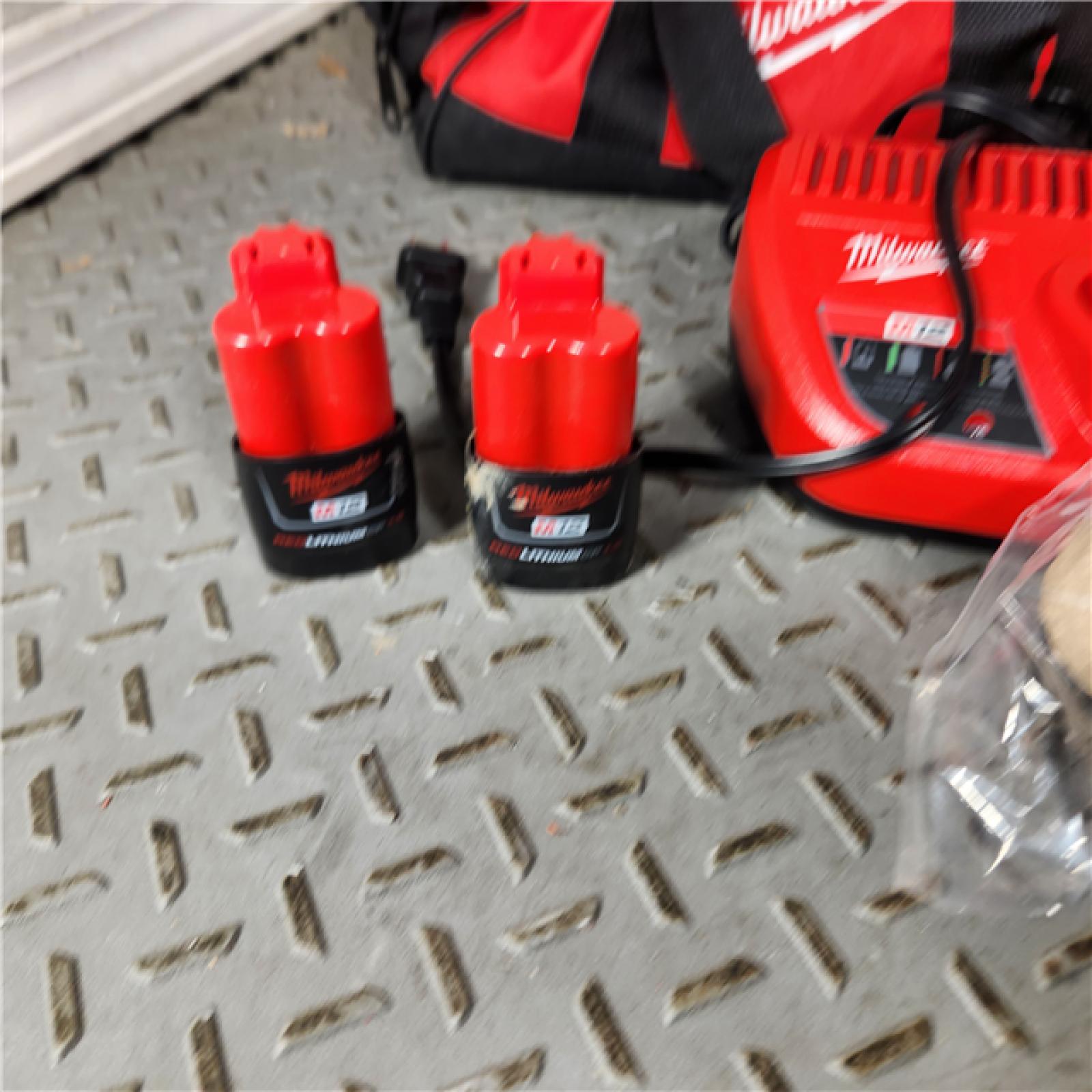 Houston Location - AS-IS Milwaukee 2-Tool M12 12V Lithium-Ion Drill/Driver & Impact Driver Cordless Tool Combo Kit - Appears IN NEW Condition