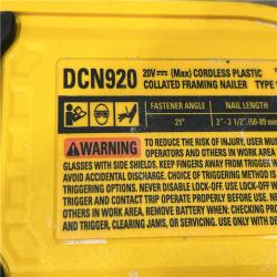 AS-IS DEWALT 20-Volt 21° Cordless Framing Nailer (Tool-Only)
