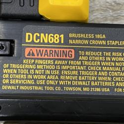 AS-IS DEWALT 20V MAX XR Lithium-Ion Cordless 18-Gauge Narrow Crown Stapler Kit