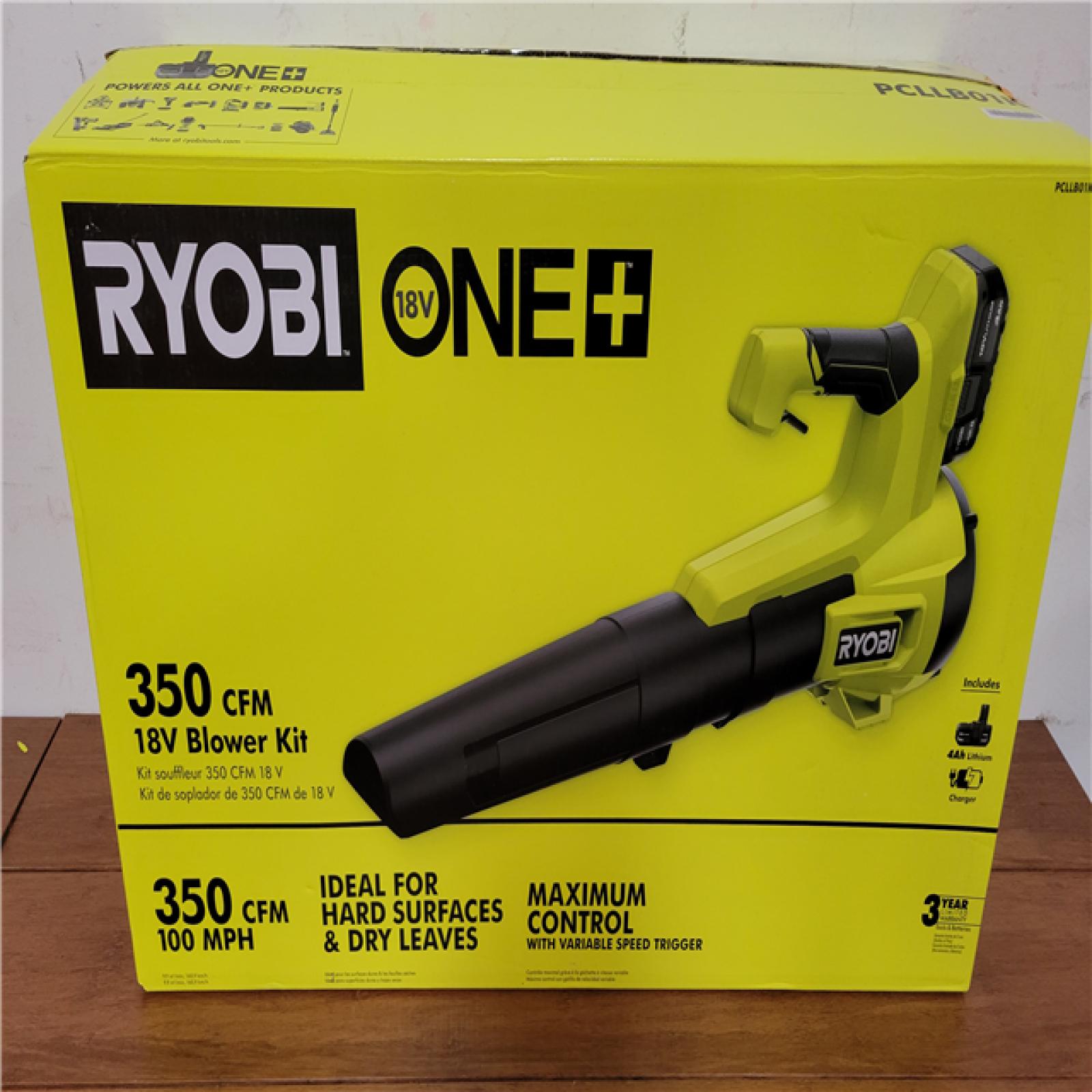 California NEW Ryboi One+ 18V 250 CFM Blower Kit  Includes (1) Battery & Charger