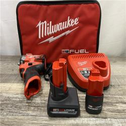 AS-IS Milwaukee FUEL 12V Li-Ion Brushless Cordless Stubby 3/8 in. Impact Wrench Kit