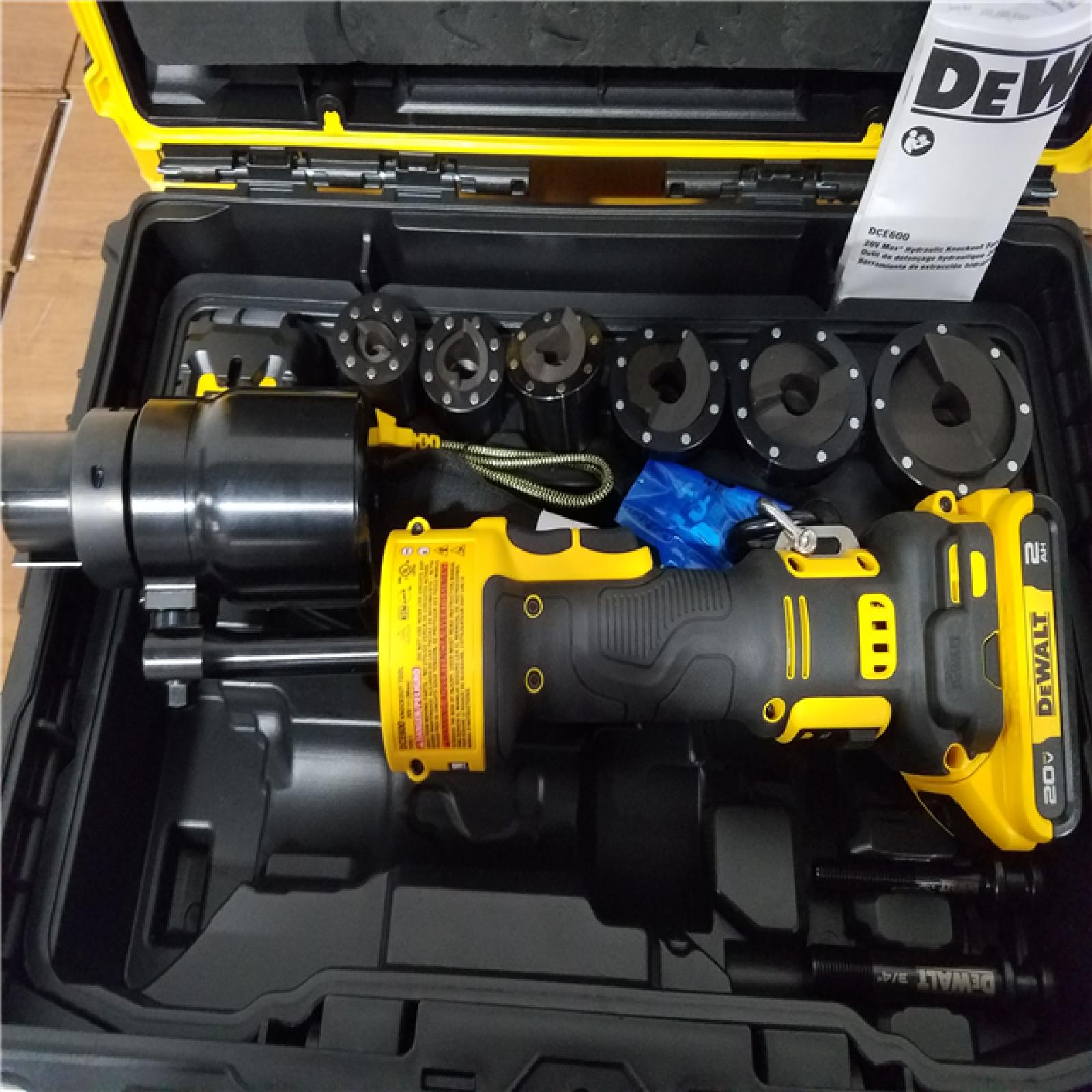 California NEW DeWalt 20V Max Hydraulic Knockout tool Kit with 1/2 - 2 Punches & Dies