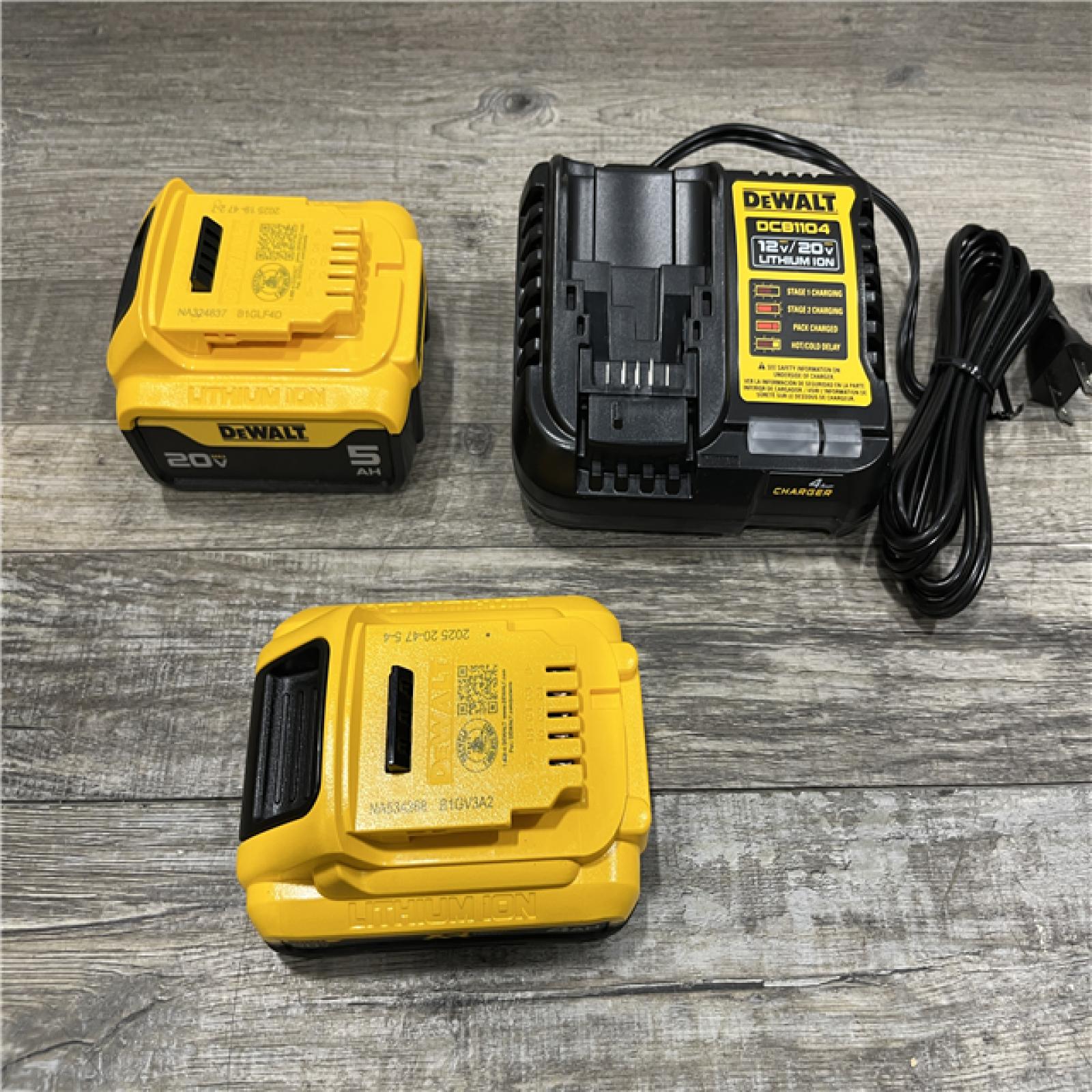 AS-IS DEWALT 20V MAX Lithium-Ion Starter Kit with 4.0 Ah and 5.0 Ah Batteries and Charger