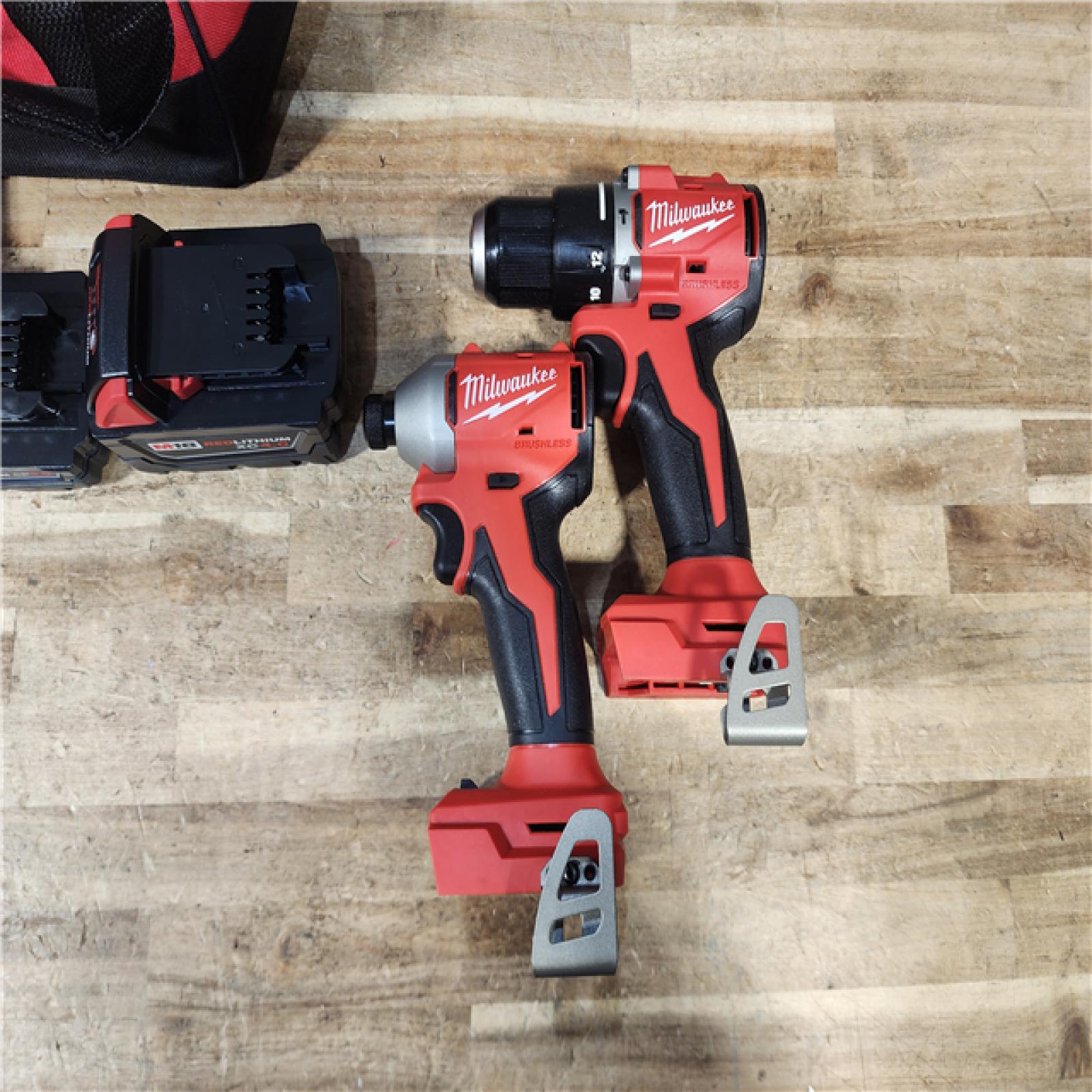 HOUSTON LOCATION - AS - IS Milwaukee 18-Volt Lithium-Ion Brushless Cordless Compact Hammer Drill/Impact Combo Kit