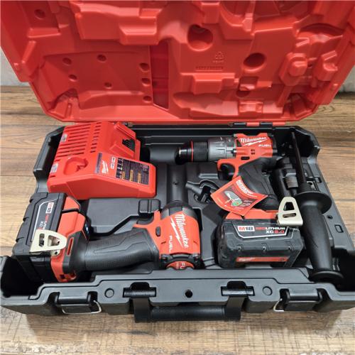 AS-IS MILWAUKEE FUEL 18V Lithium-Ion Brushless Cordless Hammer Drill and Impact Driver Combo Kit (2-Tool) with 2 Batteries