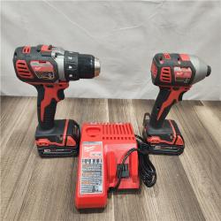 AS-IS- Milwaukee 18V Cordless Brushed 2-Tool Drill/Driver and Impact Driver Kit