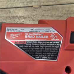 AS-IS Milwaukee FUEL 12-Volt Lithium-Ion Brushless Cordless 18-Gauge 1-1/2 in. Compact Brad Nailer (Tool Only)