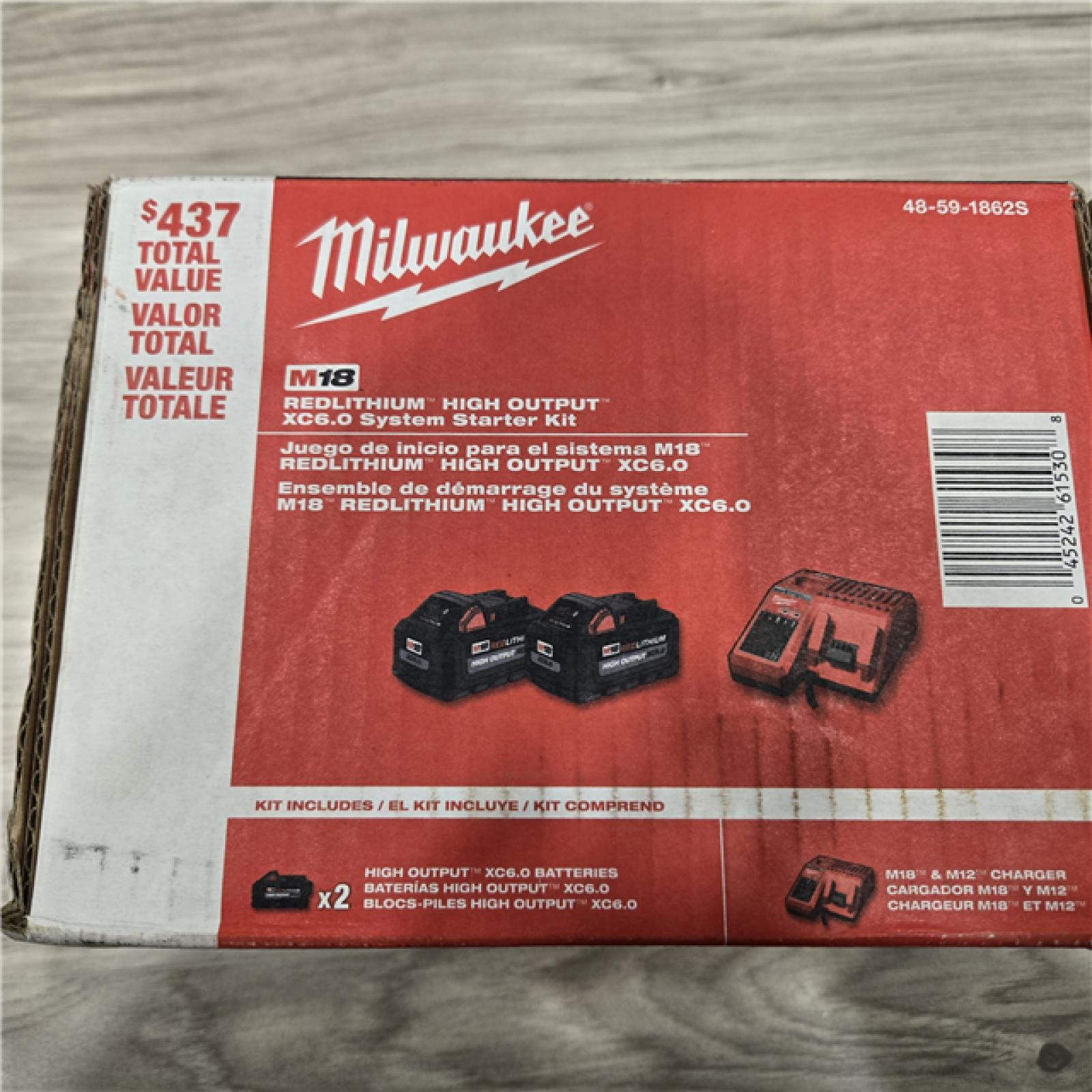 NEW- Milwaukee 18-Volt Lithium-Ion High Output Starter Kit with Two 6.0 Ah Battery and Charger