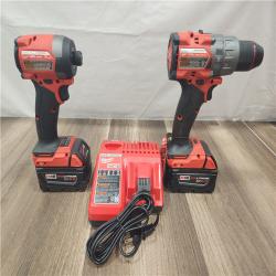 AS-IS- MILWAUKEE FUEL 18V Lithium-Ion Brushless Cordless Hammer Drill and Impact Driver Combo Kit
