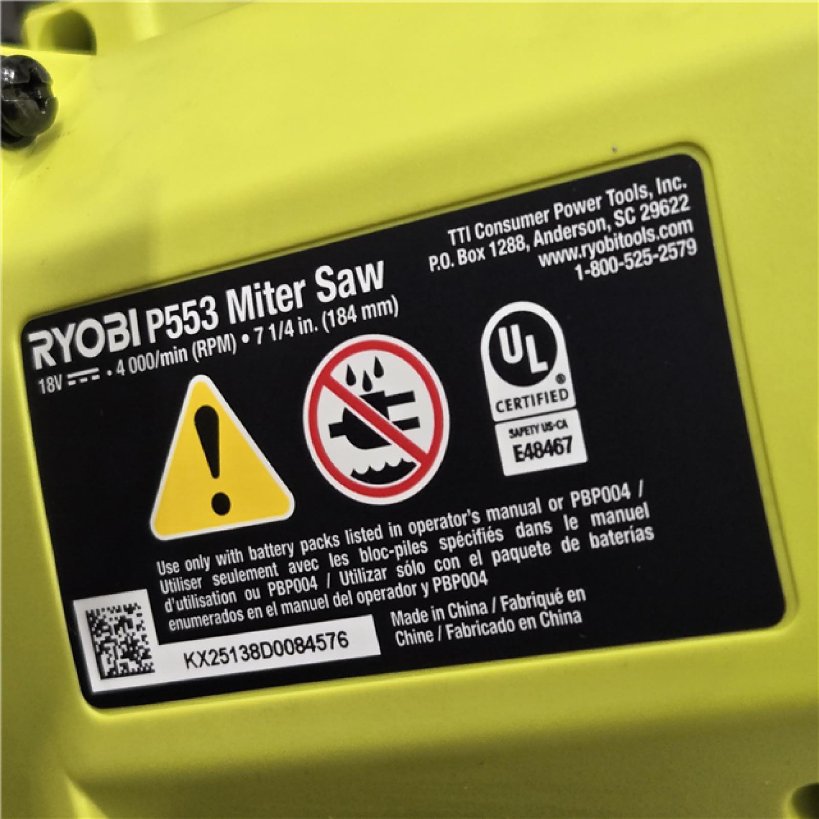 AS-IS RYOBI 18-Volt ONE+ Cordless 7-1/4 in. Compound Miter Saw (Tool Only)